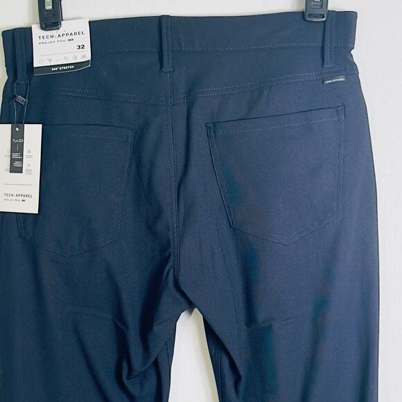 Projek Raw TECH:APPAREL Mens Pants 32 Navy 360° Stretch Zip Pocket Anti-Slip NWT - Picture 11 of 11